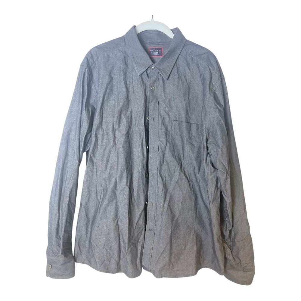 Untuckit Valadige Men's Gray Long Sleeve Button Up Shirt XL
